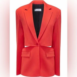 $1,550 JW Anderson Single Breasted Cut Out Blazer - Red US6